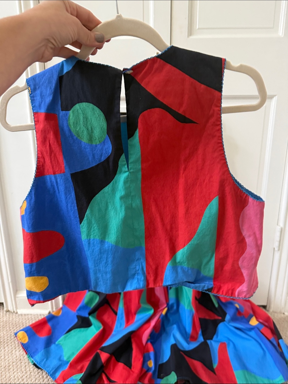 Deloreta Multicolor Abstract Print Sleeveless Women's Top and matching Skirt - Picture 4 of 6